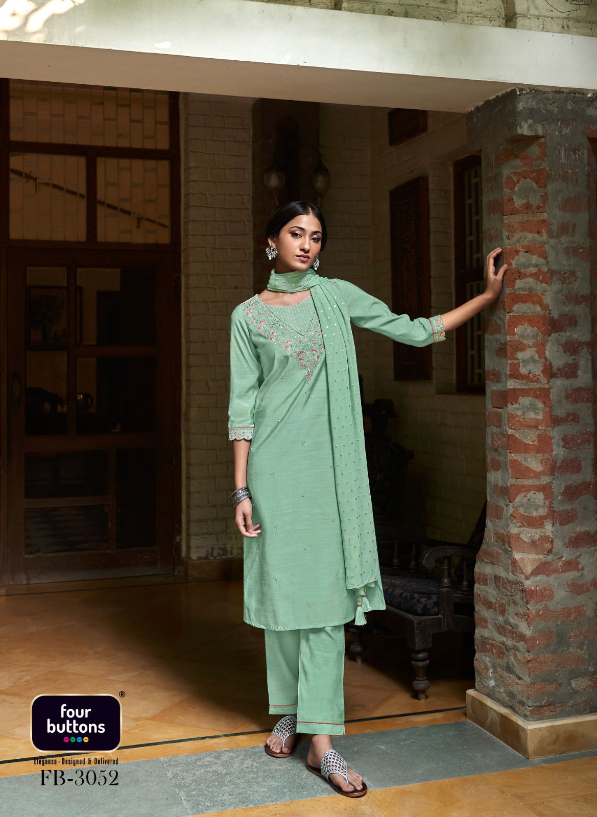 Four Buttons Muraad Exclusive Designer Wholesale Readymade Suits